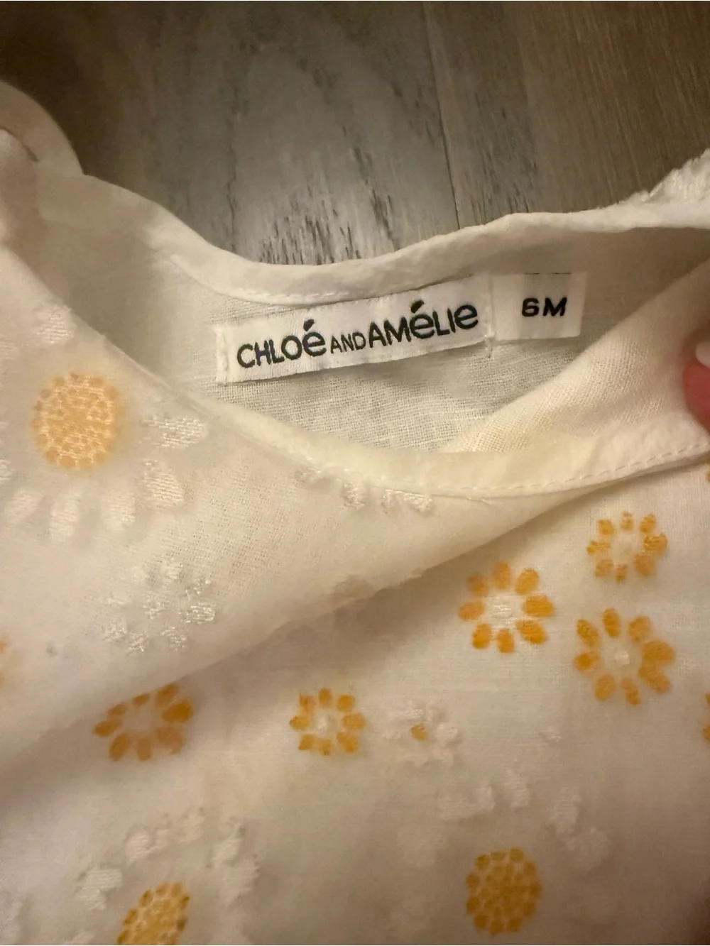 Chloe & Amelie Daisy Organza Eyelet Bubble Romper w/ Matching Bow 6M Baby Girl